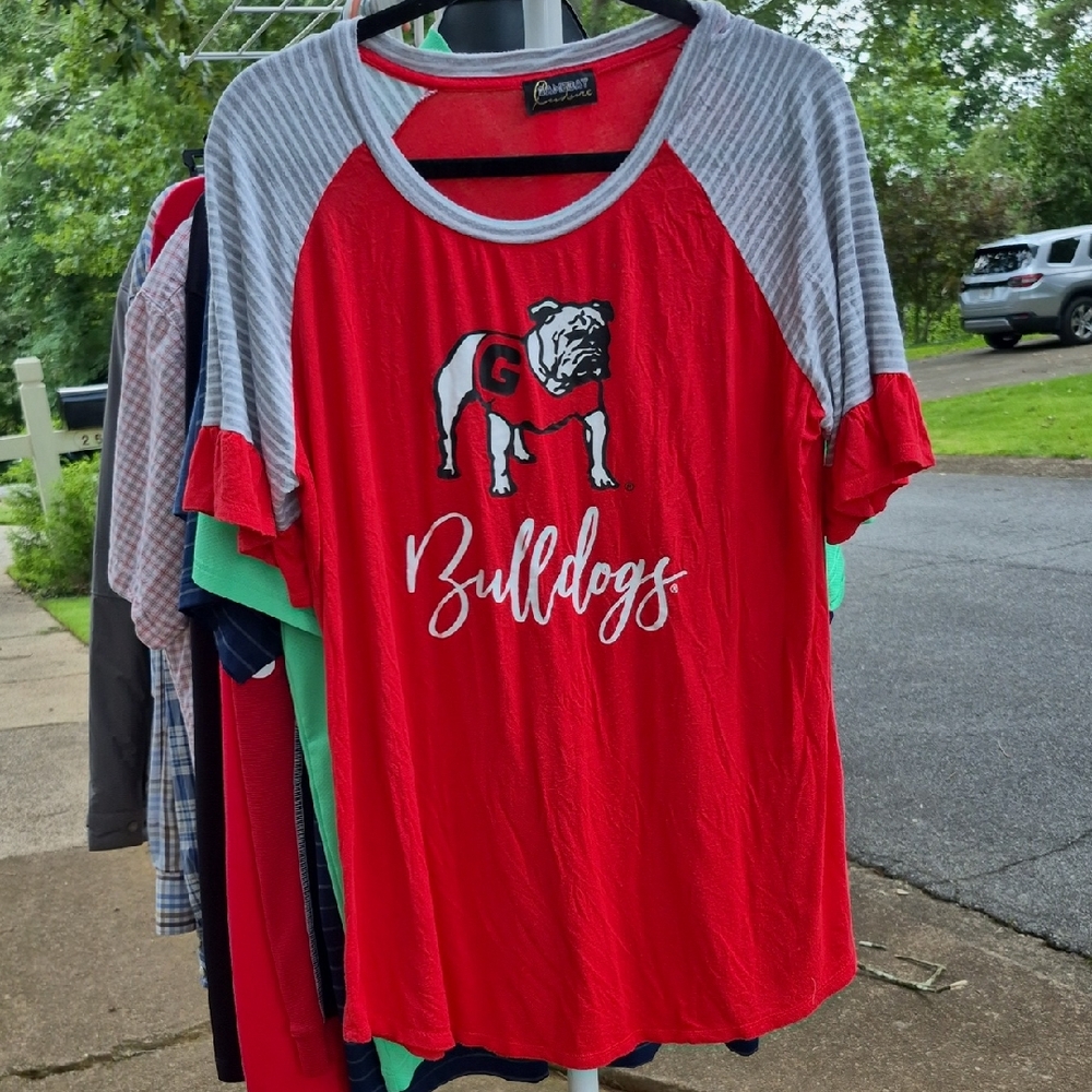 Champion Red and Gray Short Sleeve Tee Gameday Couture